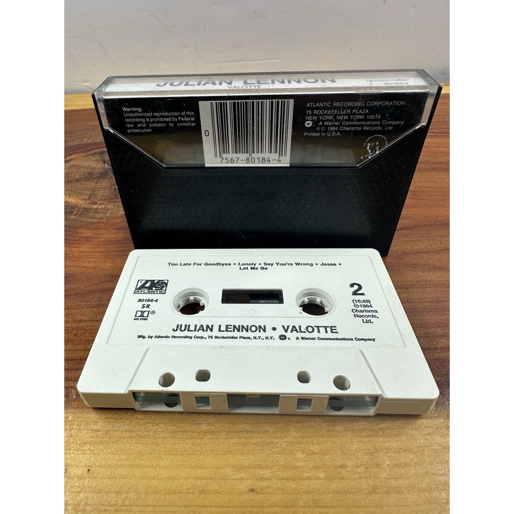 Julian Lennon‎ VALOTTE Original 1984 Atlantic Cassette   Too Late Goodbyes - Picture 2 of 2